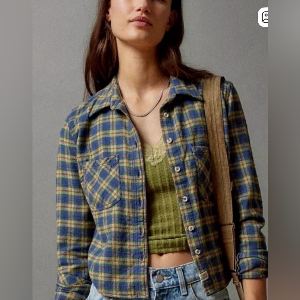 Urban Outfitters BDG Red/gree/blue Multi Check Shirt size Xsmall